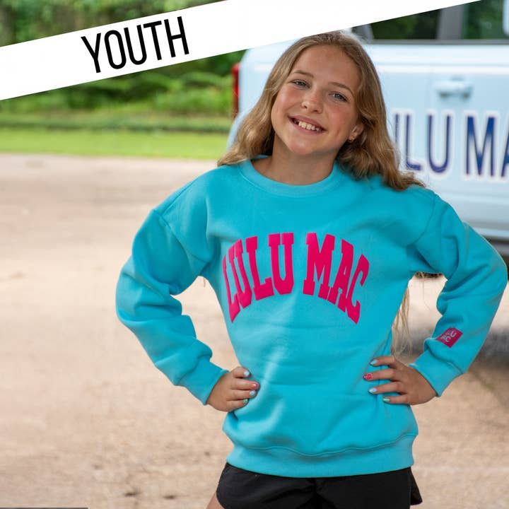 Lulu Mac Youth Blue & Pink Puff Sweatshirt