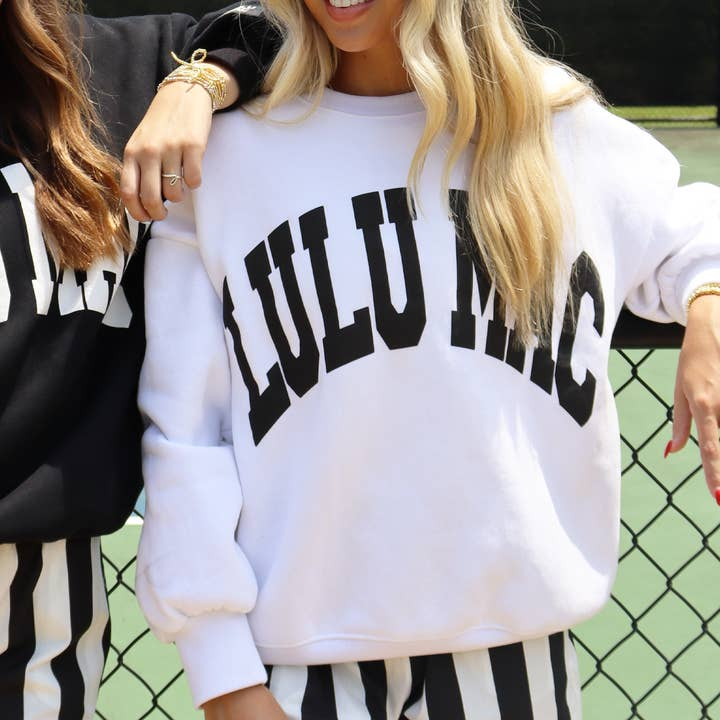 Lulu Mac White & Black Puff Sweatshirt