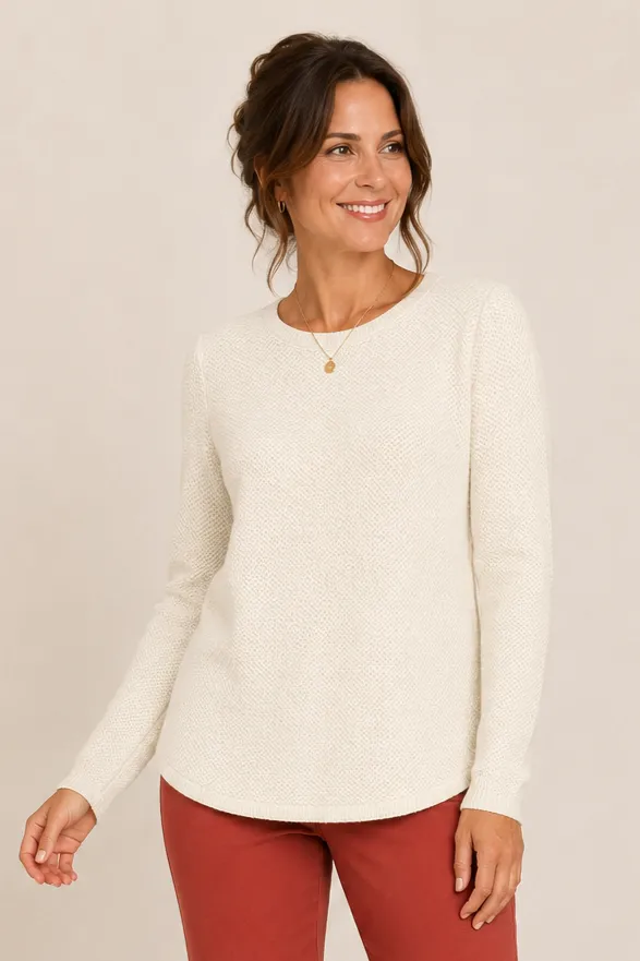 Seed Stitch Crew Neck Sweater