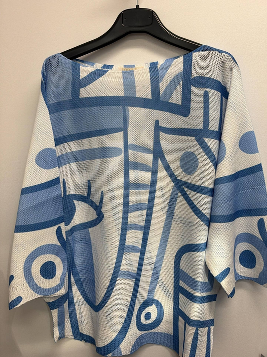 Abstract Blue Top