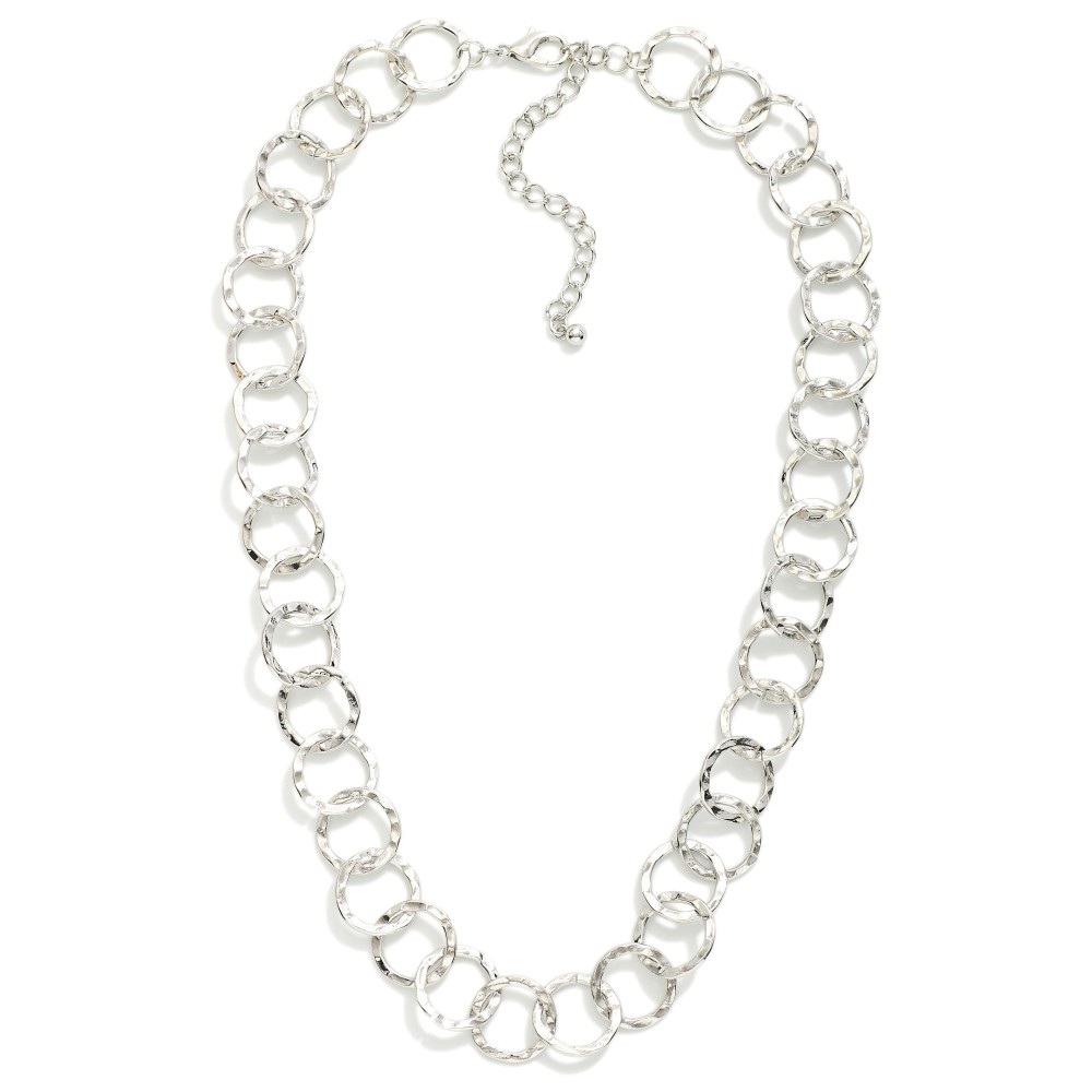 Hammered Hoops Chain Necklace