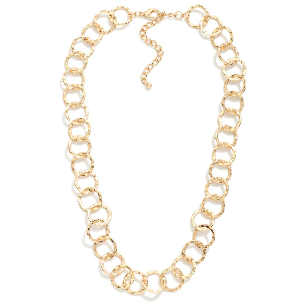 Hammered Hoops Chain Necklace