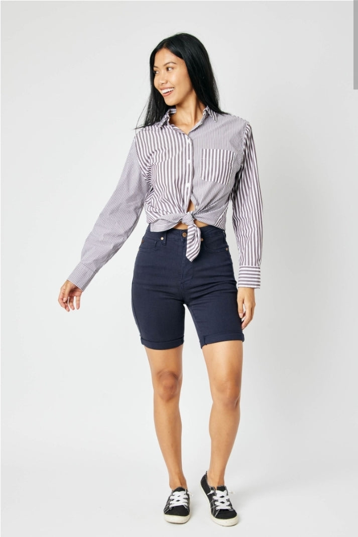 Tummy Control Garment Dyed Bermudas 150270