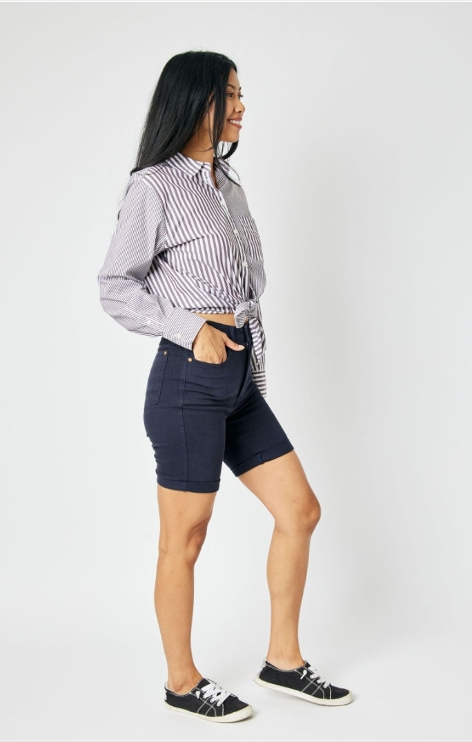 Tummy Control Garment Dyed Bermudas 150270