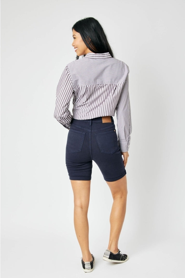 Tummy Control Garment Dyed Bermudas 150270