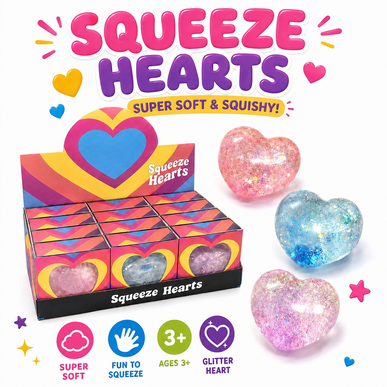Glitter Heart Squishy