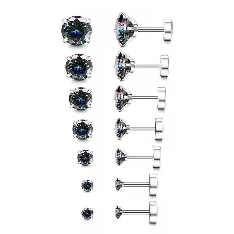 Stainless Steel Flat Back Rhinestone Studs