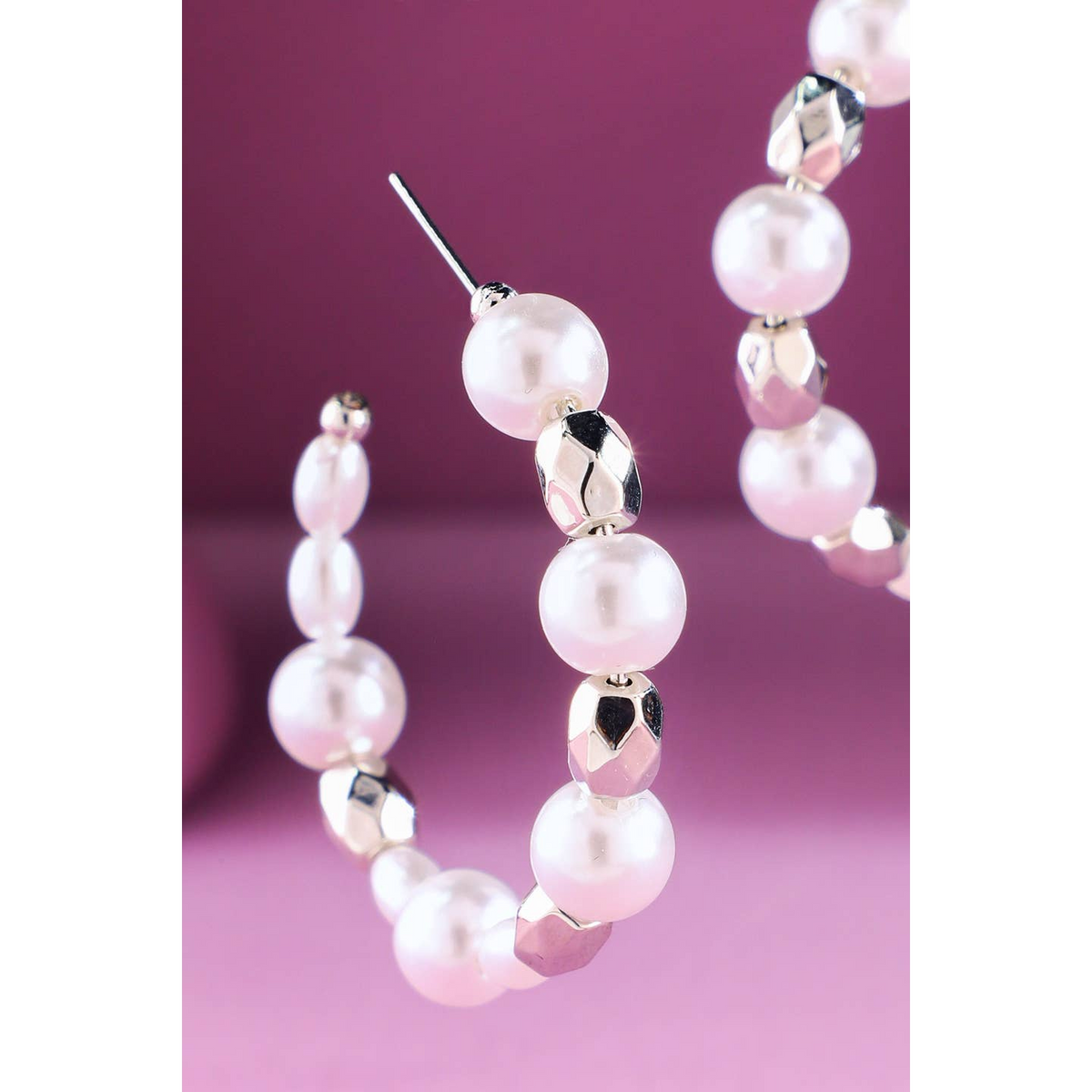 Pearl Beaded Hoops