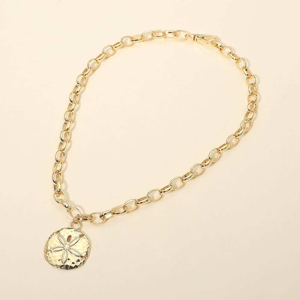 Hammered Sand Dollar Necklace