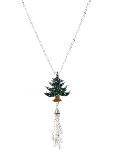 Christmas Tree Tassel Necklace