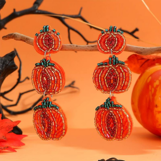 Pumpkin Seed Bead Earrings