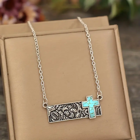 Turquoise Cross Necklace