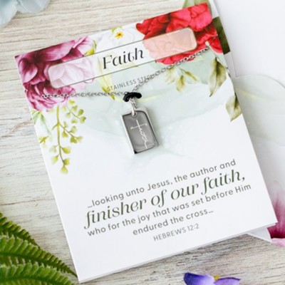 Stainless Steel Faith Tag Necklace