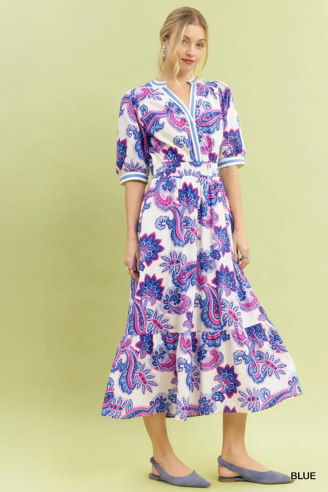 Paisley Puff Dress