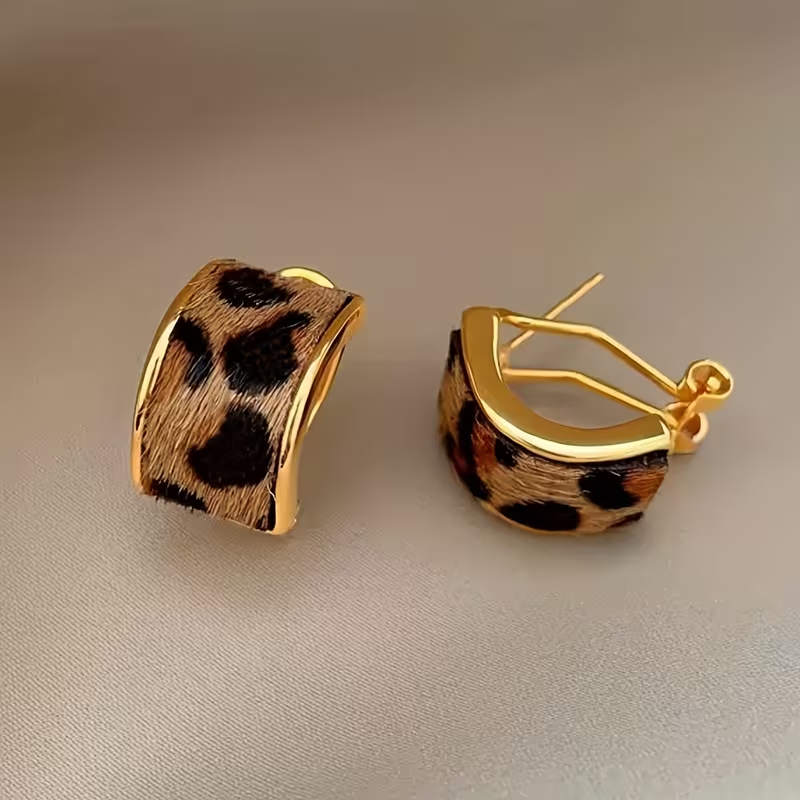 Leopard Half Hoops