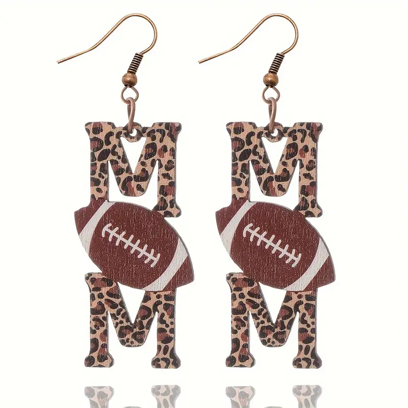Mom Football Earrings