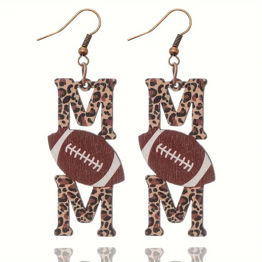 Mom Football Earrings