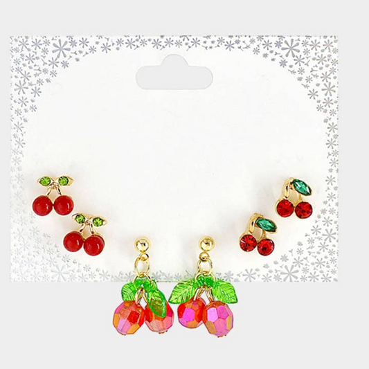 Cherry Earring Set