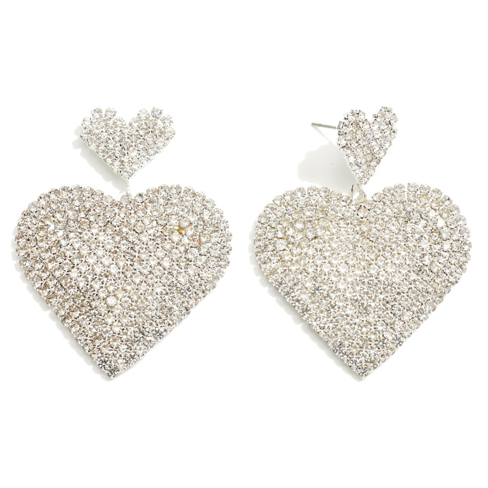 Rhinestone Heart Earrings