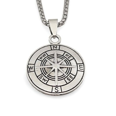 Stainless Steel Compass Necklace