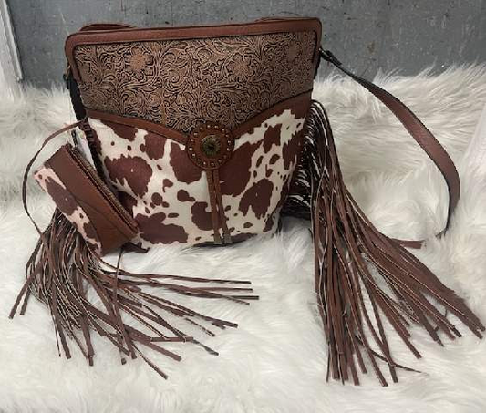 Vintage Cow Tassel Crossbody Set