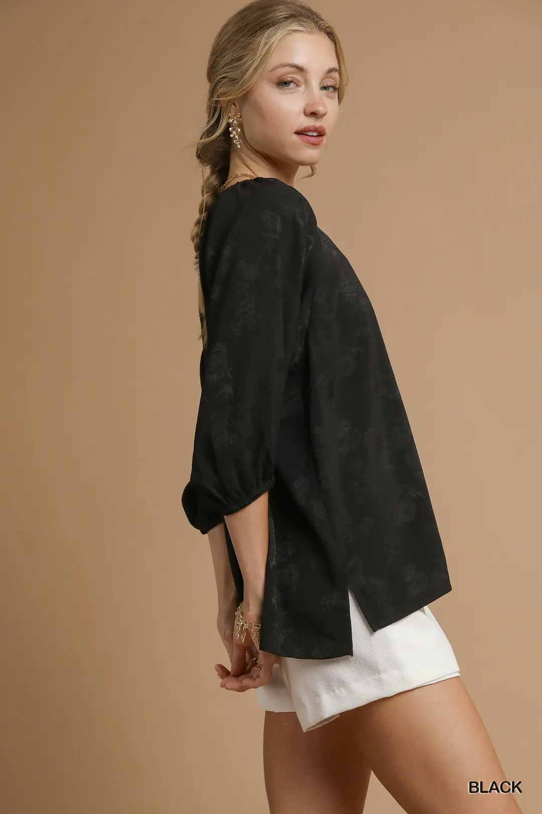 Ebony Jacquard Blouse