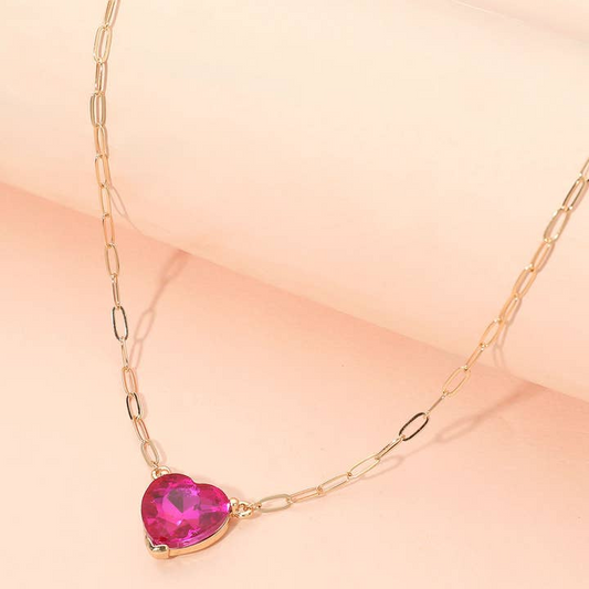 Rhinestone Heart Necklace