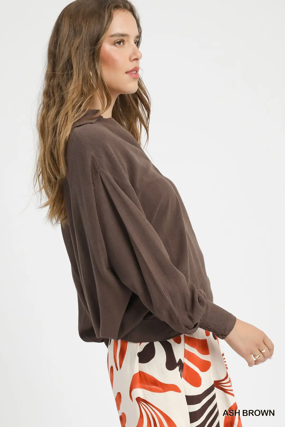 Downtown Ash Brown Blouse