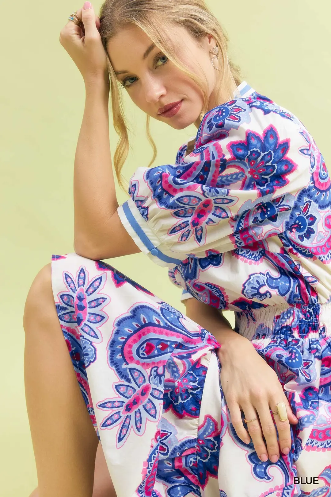 Paisley Puff Dress