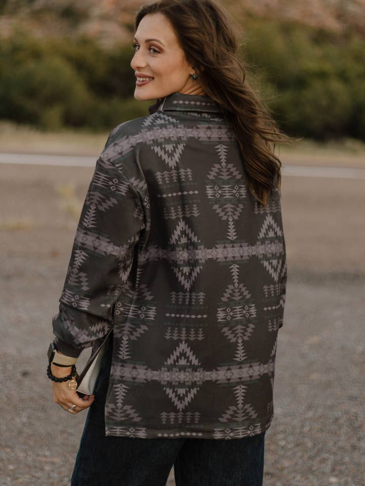 Berlin Aztec Mock Neck Pullover