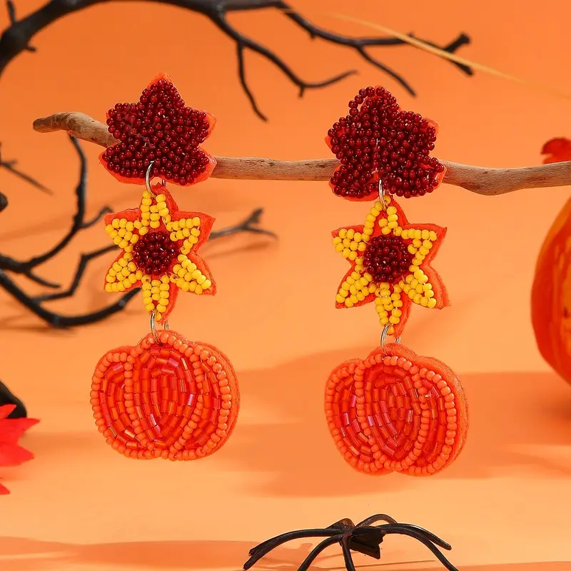 Pumpkin Seed Bead Earrings