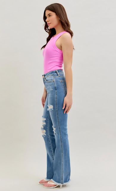 Destroy Fray Hem Bootcut 82542