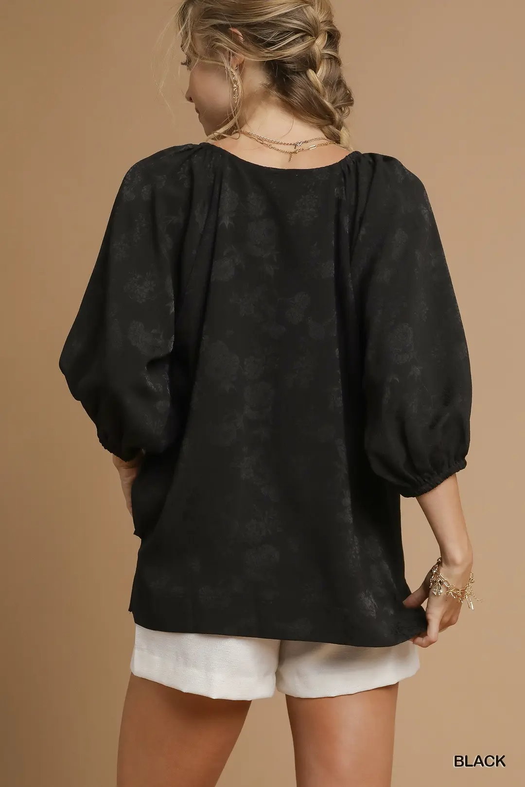 Ebony Jacquard Blouse