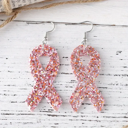Sequin Breast Cancer Earrings