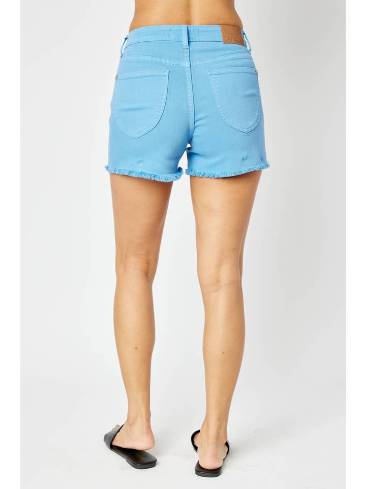 Shield Pockets & Fray Hem Shorts 150267