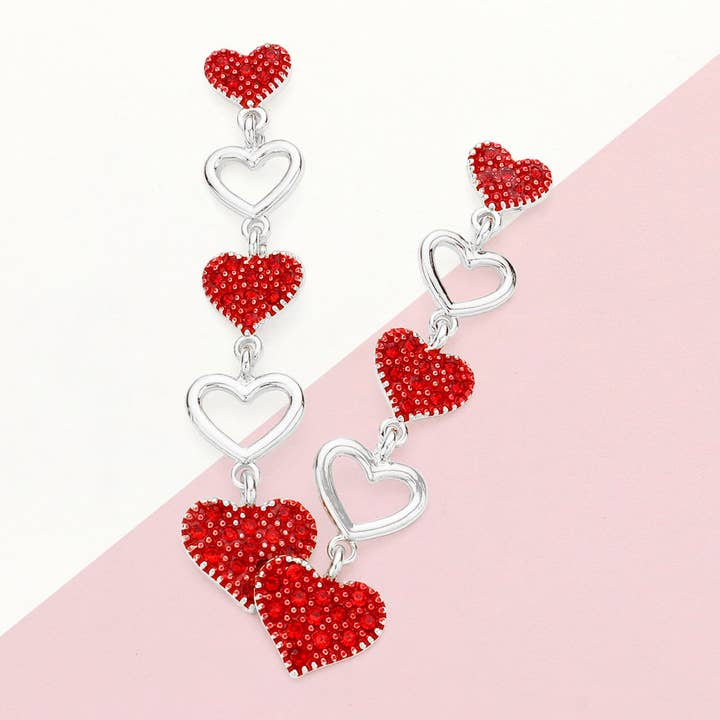 Rhinestone Heart Earrings