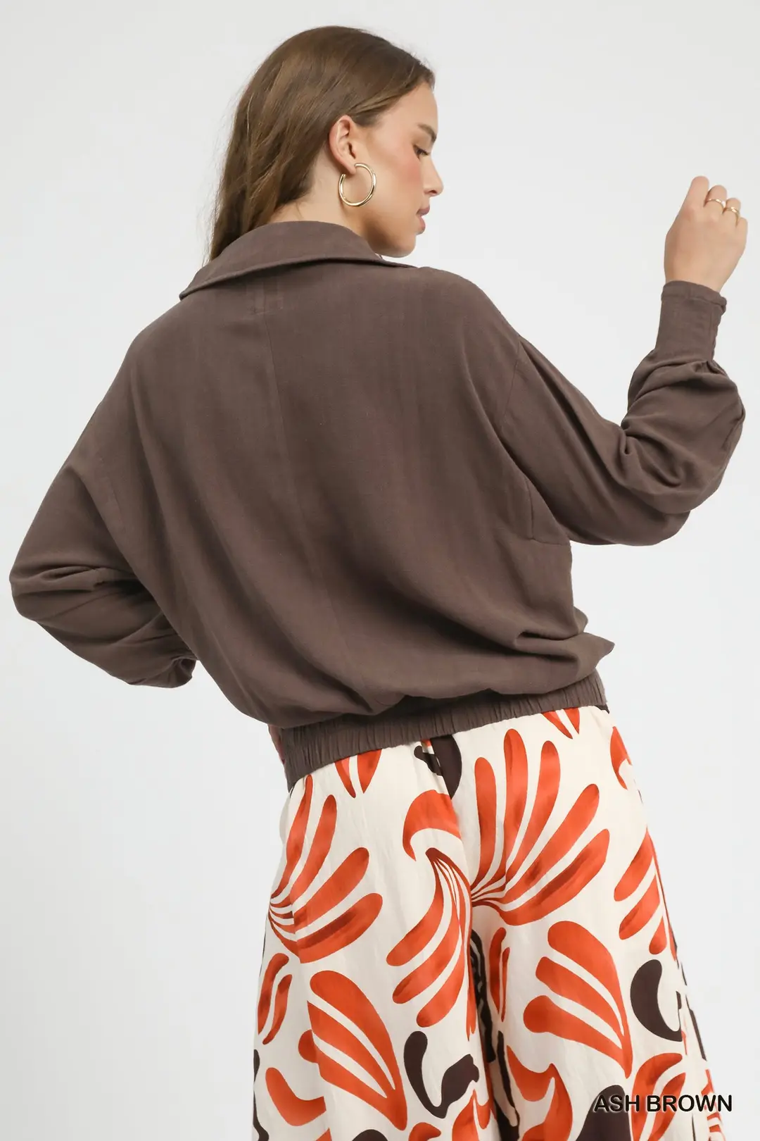 Downtown Ash Brown Blouse