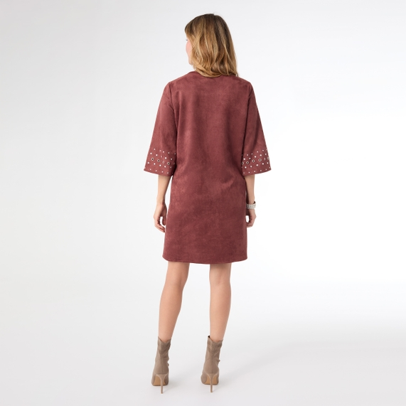Riveting Suede Dress