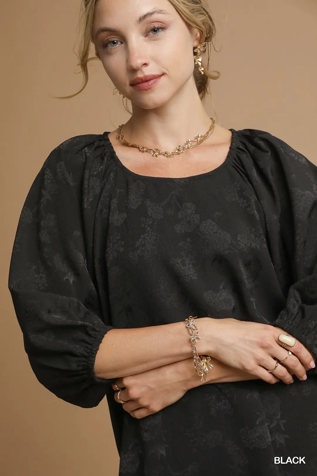 Ebony Jacquard Blouse