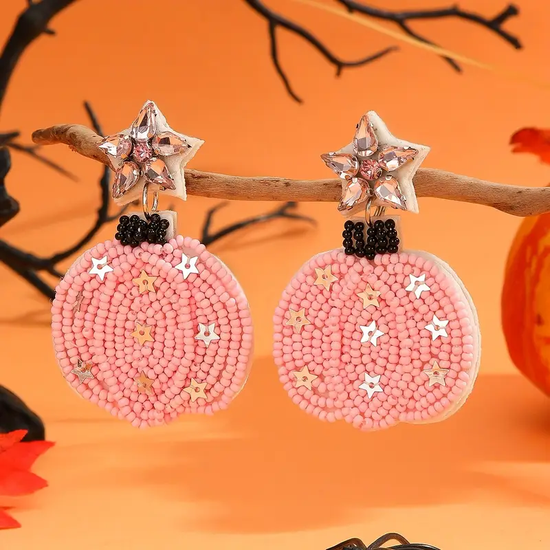 Pumpkin Seed Bead Earrings