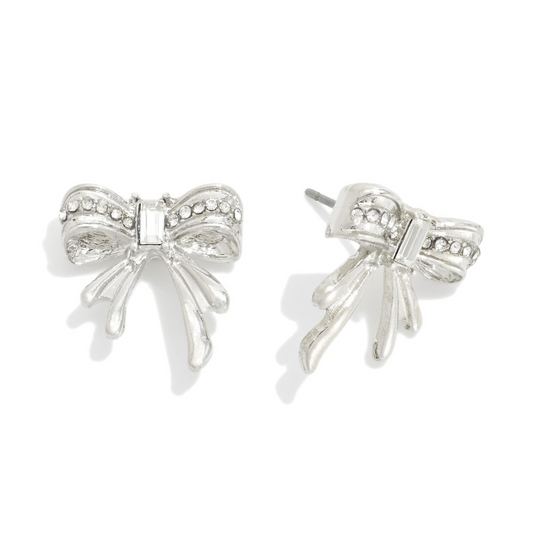 Rhinestone Bow Studs