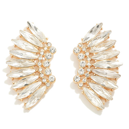 Rhinestone Fanned Earrings