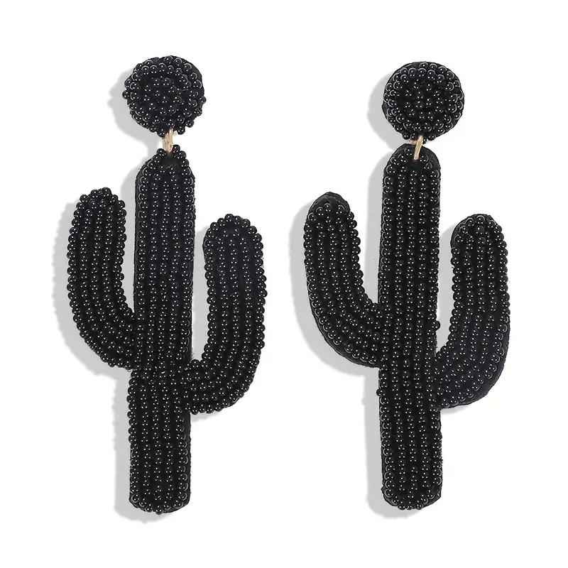 Sead Bead Cactus Earrings