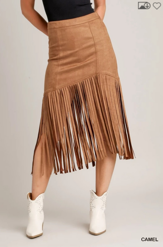 Camel Kreek Fringe Skirt