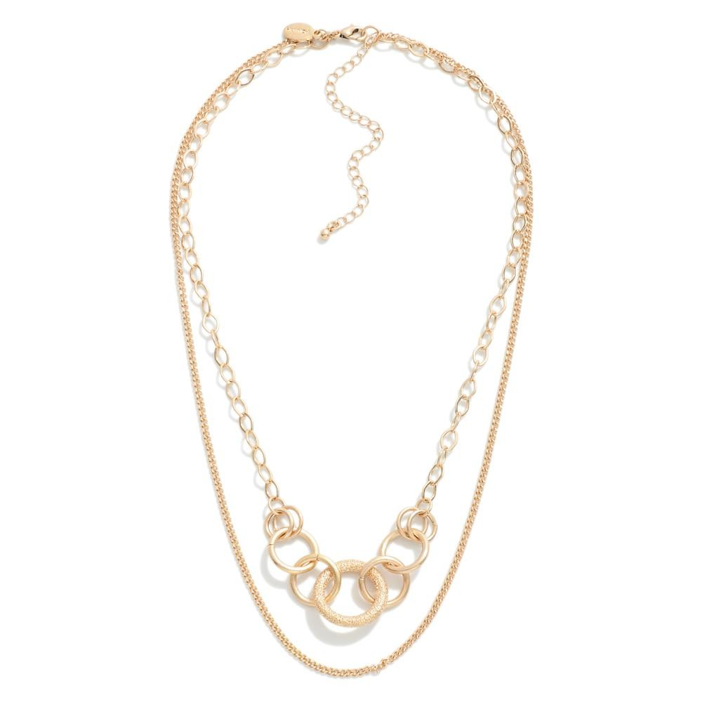 Layered Chain Link Hoop Necklace
