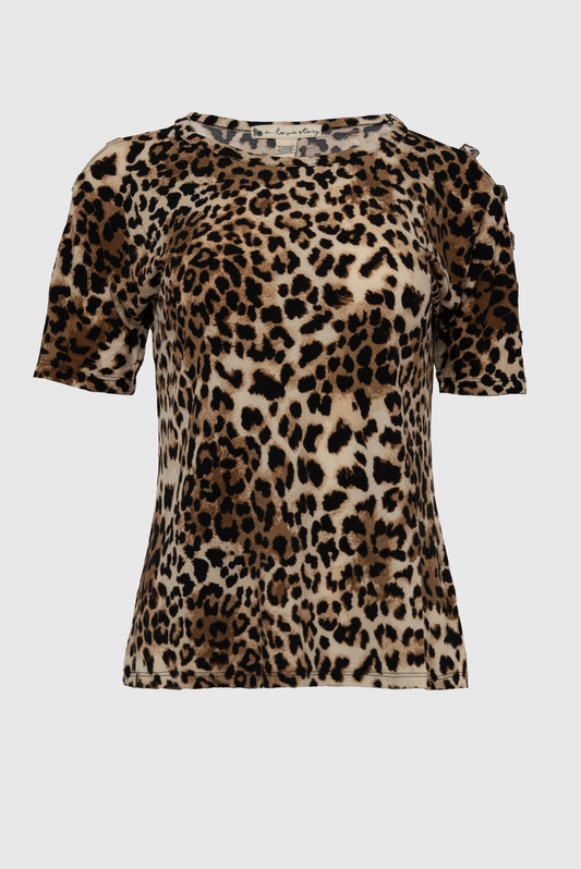 Cheetah Rhinestone Embellished Top