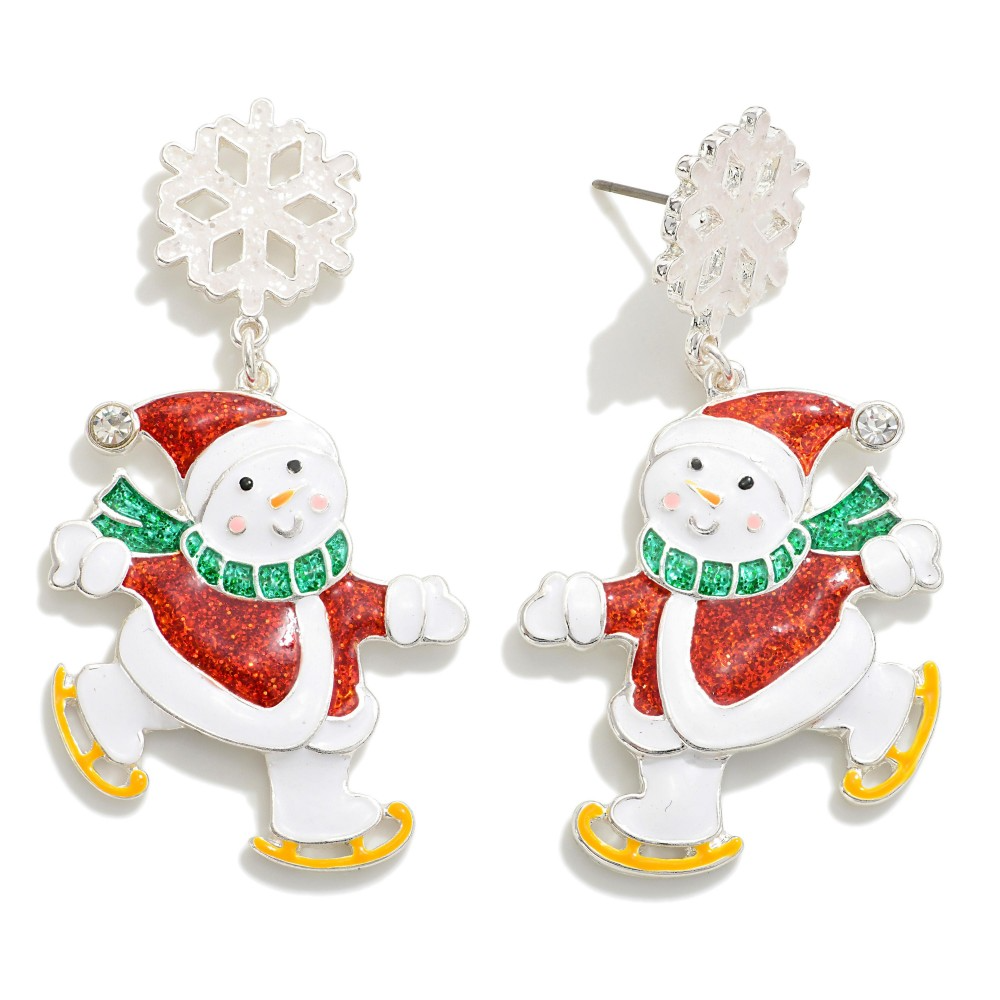 Skating Snowman Earrings