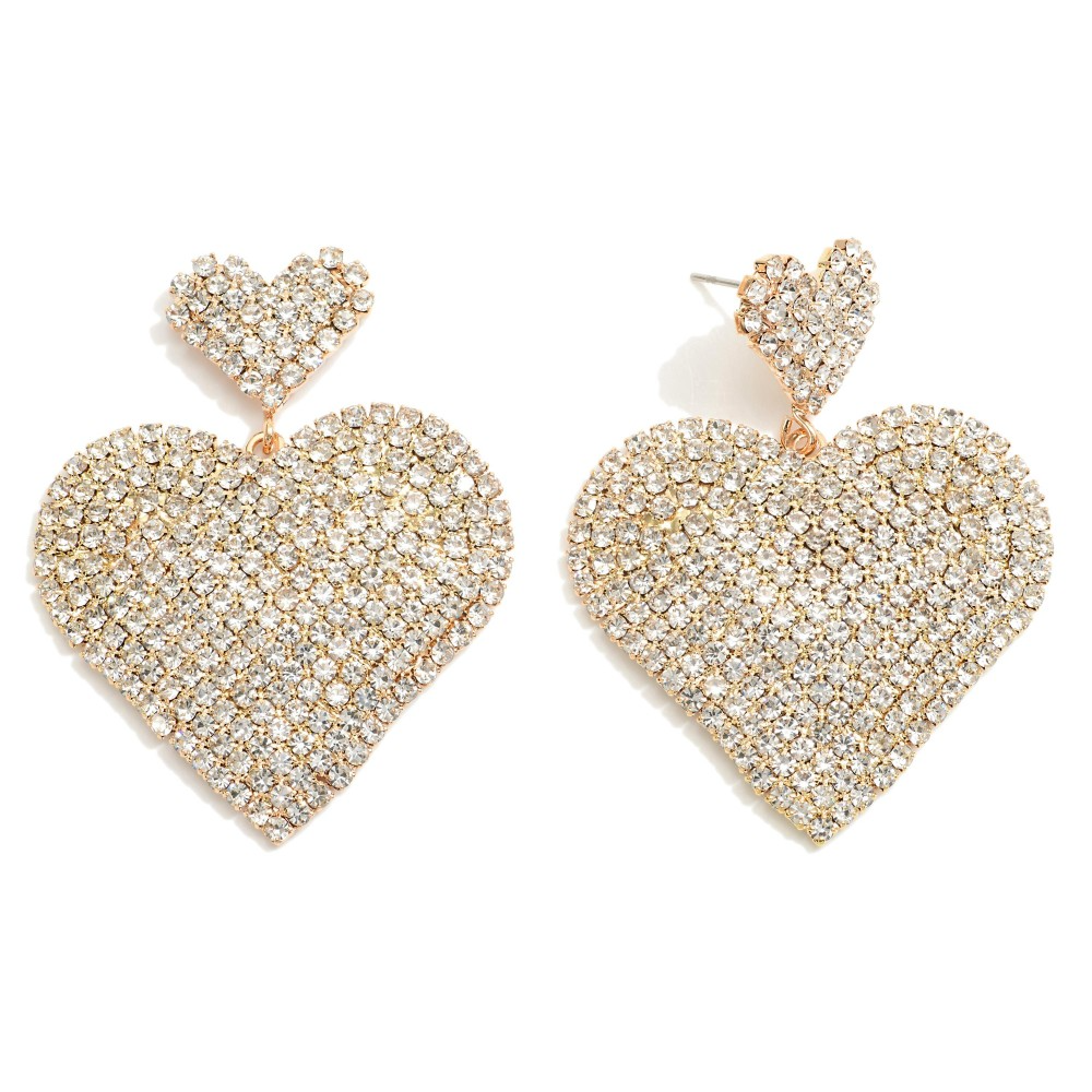 Rhinestone Heart Earrings