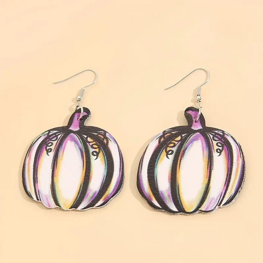 Watercolor Pumpkin Earrings