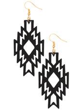 Aztec Wood Earrings - Lady Dorothy Boutique
